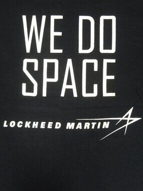 VINTAGE LOCKHEED MARTIN WE DO SPACE BAYSIDE HEAVY TEE BLUE LARGE T-SHIRT M64